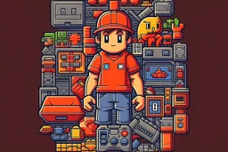 8 bit pixels gamer nintendo