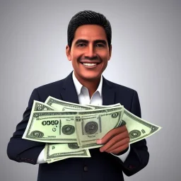 pedro castillo peru with money in the hands, 8k, realistic