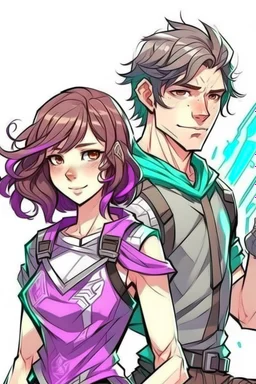 genç çift çizim tarzı kız kısa saçlı erkek kıvırcık raze erkek ve sage kız