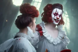 a Photorealistic dramatic hyperrealistic beautiful criyng clown paint ,Crystal black eyes, elegant, by WLOP,Artgerm,Greg Rutkowski, Beautiful dynamic,shadows,Artstation,concept design art,Octane render,8K