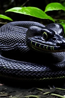 Imagine a black snake that was very, very big.