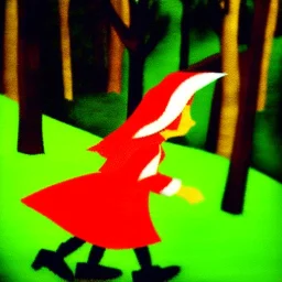 little red riding hood chases the wolf