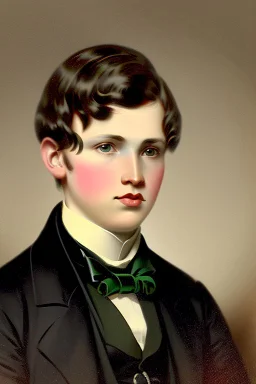 Extremely rich young guy portrait 1850s