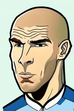 Zinedine Zidane French football player ,cartoon 2d