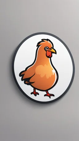 Generate a circular sticker design with the text 'Chicken' in the center. Ensure the background is clean and minimalist, providing a polished and professional appearance. The focus should be on the clarity of the text and the simplicity of the overall design, making it suitable for various applications.