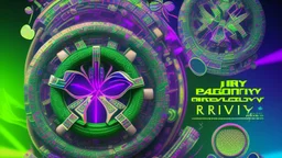 rave poster with Four-leaf clover text area