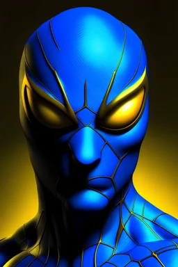 create a blue spider man with yellow eyes