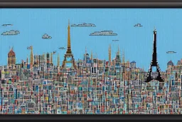 pixel art paris skyline