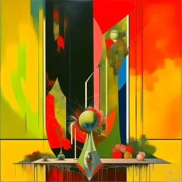 Abstract surrealist painting, geometry eulogies, by Graham Sutherland