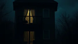 Hogyan is érthetné a második emeleti lakó a földszinten élő nyomorúságát? high contrast, detailed, dark , noir, thriller, deep dark colors, gloomy, cinematic