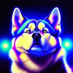 Ultra detailed fullbody Portrait in oil on canvas of super cute fat Husky,extremely detailed digital painting, extremely detailed face, crystal clear eyes, mystical colors ,perfectly centered image, perfect composition, rim light, beautiful lighting,masterpiece ,8k, stunning scene, raytracing, anatomically correct, in the style of Steve Jung and robert e howard and Wizyakuza and Ohrai Noriyoshi and Simon Bisley and uncannyknack.