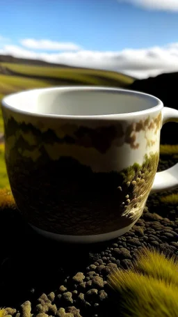 A coffee cup with Sycamore Gap on it