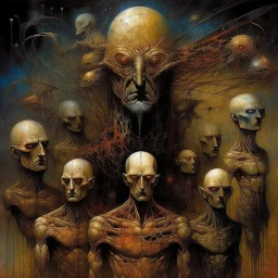 As many masters as there are vices, by Dave McKean and Gabriel Pacheco and Zdzislaw Beksinski, abstract, surreal, fantastical, macabre