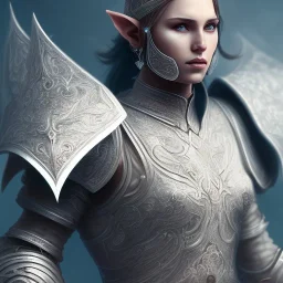 Elf, warrior, white armor, detailed, 8k resolution,