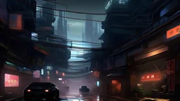 generate a cyberpunk urban background for me