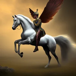 Historical moment horse with wings