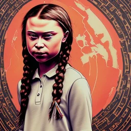 portrait of Greta Thunberg aboriginal