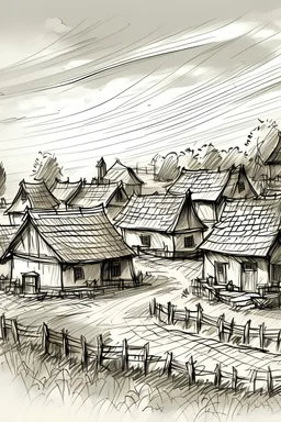sketch of a village