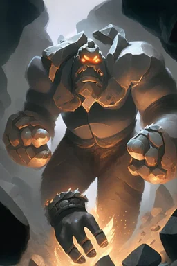 golem malphite with dead fire grasp in one hand