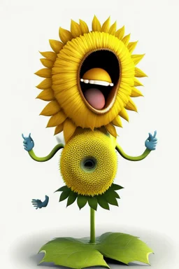 cheery sunflower avatar singing full body