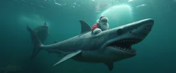 prehistoric shark fish ogre santa gremlin beneath kayak