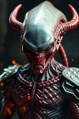 President gray Alien , red skin, scales, unreal engine 6, high detail, intricate, cinematic. photoshoot style, intricate, studio lighting, masterpiece , highly detailed, 8k, best quality, fire, smoke, dramatic,d,<lora:mshn:0.7>,<lyco:Warrior_Couture:0.5>,