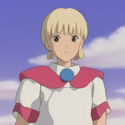 A very cute girl full body,wearing a short skirt,with blonde hair with a fade of light pink,sailor uniform,full round face,teenage girl