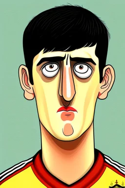 Thibaut Courtois Belgian football player ,cartoon 2d