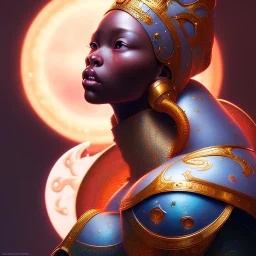 sango fantasy, fantasy magic, intricate, sharp focus, illustration, highly detailed, digital painting, concept art, matte, artgerm and paul lewin and kehinde wiley, masterpiece