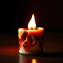 candle with flames that look like a heart