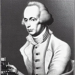 Immanuel Kant playing a modular synthesizer