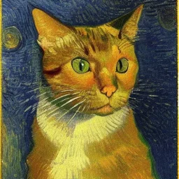 Portrait of a cat by Van Gogh