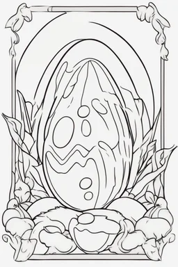 easy easter outline clear egg coloring book for toddlers with no background