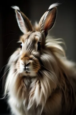 portrait of a rabbit with long hair