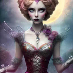 extrem tim burton and disney mix of the evil stepsisters, sharp focus, beautiful eyes