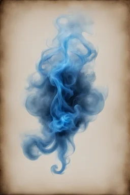 blue smoke in a shape of grimoire magic ghost tome