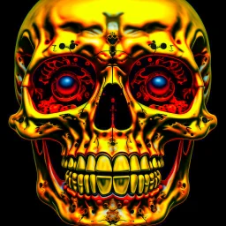 ANATOMICALLY CORRECT digital photograph of the SKULL OF A freshly skinned SMILEY FACE with fine line, highly detailed, high resolution, horrorcore, photorealisitc, awardwinning, action shot, matte, studio lighting, magazine cover, the skull is yellow, and the eyesockets are darker and more of a oval shape