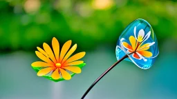 Surreal Waiizii Flower under a glass sculpture unbrella, Art by Joshy Sly,