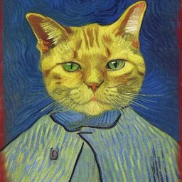 Portrait of a cat by Van Gogh