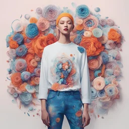 Create a mysterious artwork for social media cryptic campaign that matches this caption "We are all about detail" for my unisex apparel fashion, but it must make fashion a mystery. Bright, and captivating, detailed.