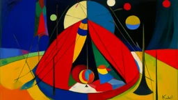 A magic tent with a crystal ball in it painted by Wassily Kandinsky