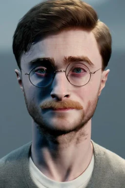 Young Daniel Radcliffe, real texture skin, wearing Harry potter, without beard, particles, fog, smoke, octane render, render, 4k, vray, 3dmax, realistic