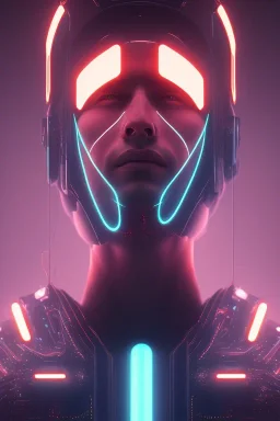 cyberpunk, head, men, portrai, tron