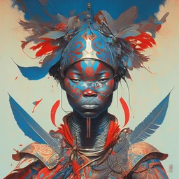 portrait of warrior africa by james jean