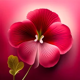 Create red flower pansy and pink background