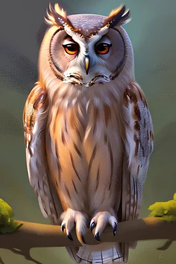 Owl. Painting style of Ella Goodwin