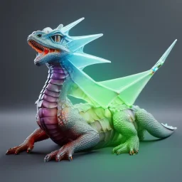 transparent multicolor crystal dragon