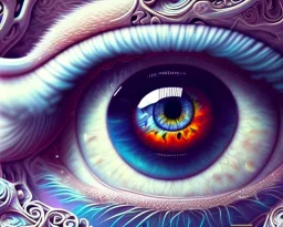 a detailed illustration of eye, intricate details, realistic, digital art, meticulously detailed iris, bright colors, perfectly round eye, MidJourney style