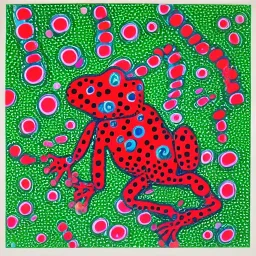 frog on horse by Yayoi Kusama