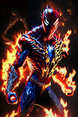 Spiderman from Marvel as a demonic hell spawn with fire on body fighting with Superman from Dc as a demonic hell spawn with fire on body, hell background, Full body display, max level ultra realistic, ray tracing reflections, legendary, energy, HD, photorealistic, HDR, epic composition, Unreal Engine, Cinematic, Color Grading, Ultra-Wide Angle, hyper-detailed, beautifully color-coded, insane details, hyper realistic, intricate details, beautifully color graded, Unreal Engine, Cinematic, Color Gr